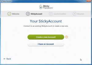 Screenshot of the Sticky Password installation guided process
