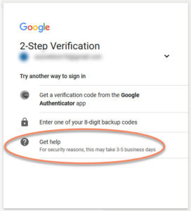 Google 2-Step Verification other options get help