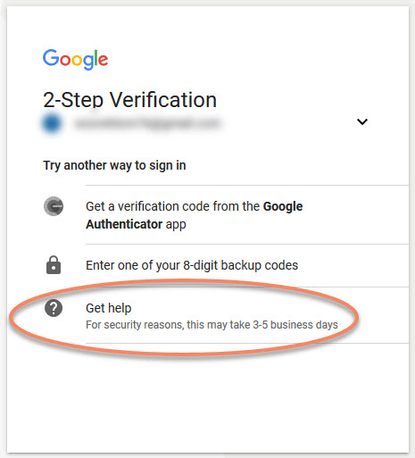 Google 2-Step Verification other options get help