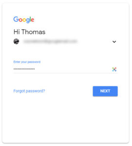 Google sign-in password