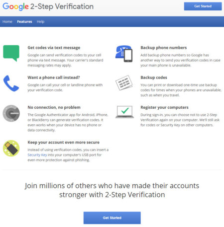 Google two-step verification