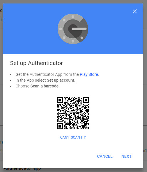 Setup Google Authenticator app