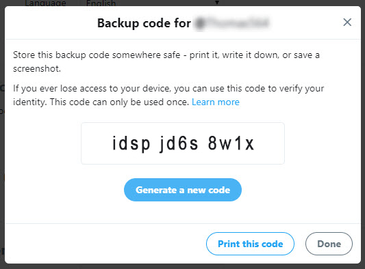 Twitter backup code