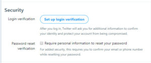 Twitter login verification