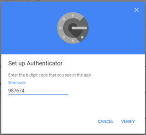 Google 2-step verify code