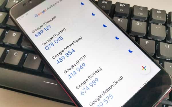 An image of a Google Authenticator app