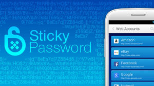 An advertising graphic for the Sticky Password