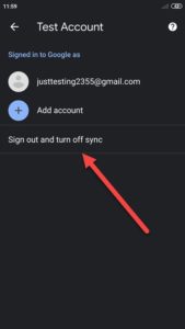 Chrome sign out and turn off synchronisation option
