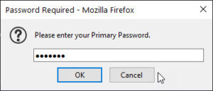 Image showing primary password request window