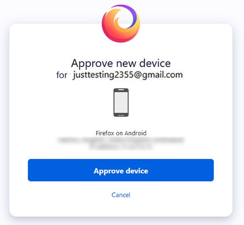 Dialog box with Approve Device button.