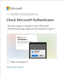 Check Microsoft Authenticator for Passwordless sign in request