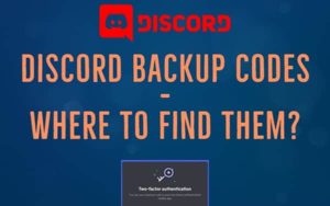 Discord Backup Codes - where to find them