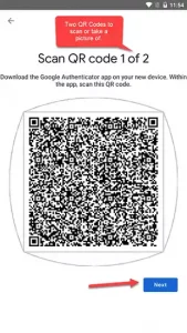 The QR code generated by the GA app.