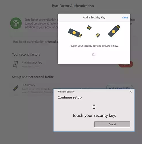 Adding the YubiKey to work with 1Password.