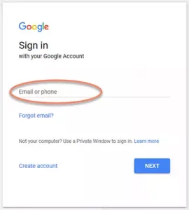 Google Account Recovery - email or phone.