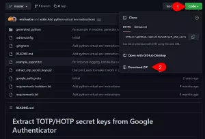 Extract Secret Keys from Google Authenticator software on github.