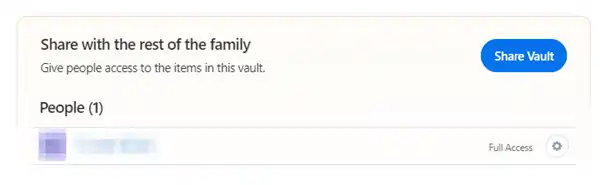 Sharing 1Password vault with family.